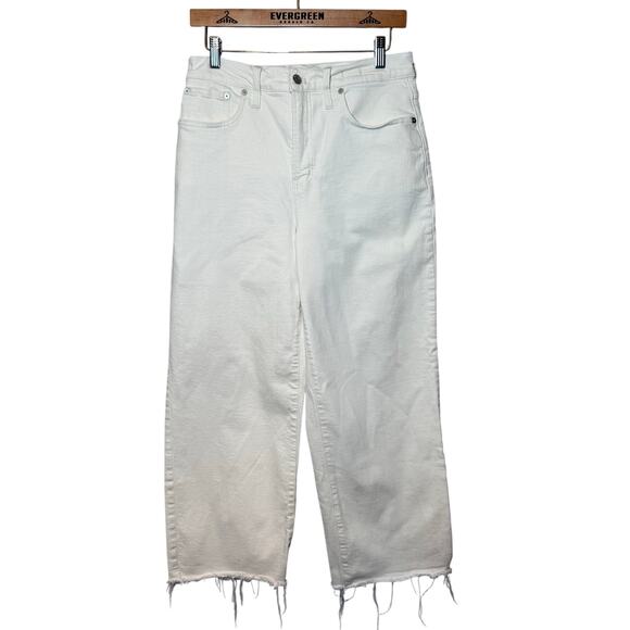 Madewell Women’s Perfect Vintage Wide-Leg Crop Denim Jean Summer White Size 29 - Picture 1 of 12